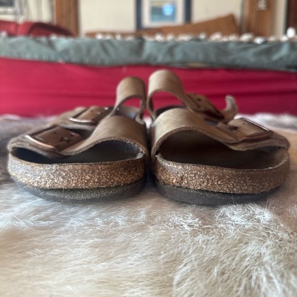 Arizona Birkenstock two strap sandals size 42 in tobacco brown. Oiled leather. - Picture 5 of 7